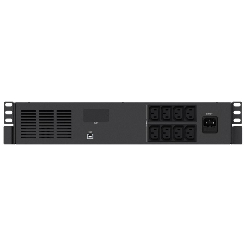 Effekta Line-Interactive UPS, 1000VA, 19"/2HE, 25min at cos phi 0.7, USB, OFFICE series - 213627 - 3