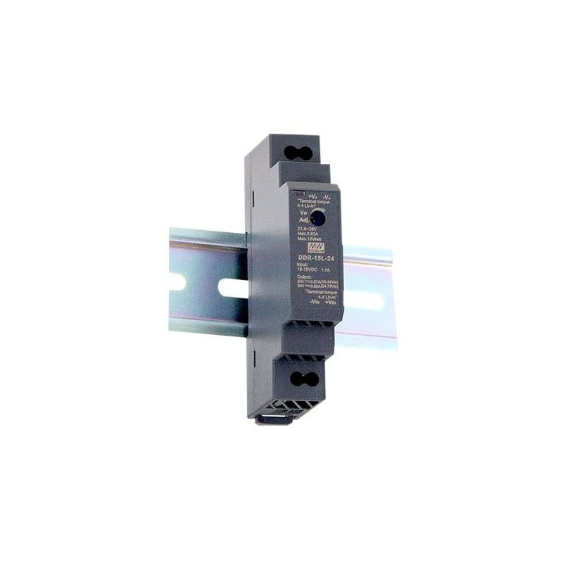 ALLNET Ersatznetzteil/Spannungswandler 24V/0,63A IN: 18~75VDC - OUT: 24V DC/DC-Wandler Mean Well Hutschiene - 240884 - 1