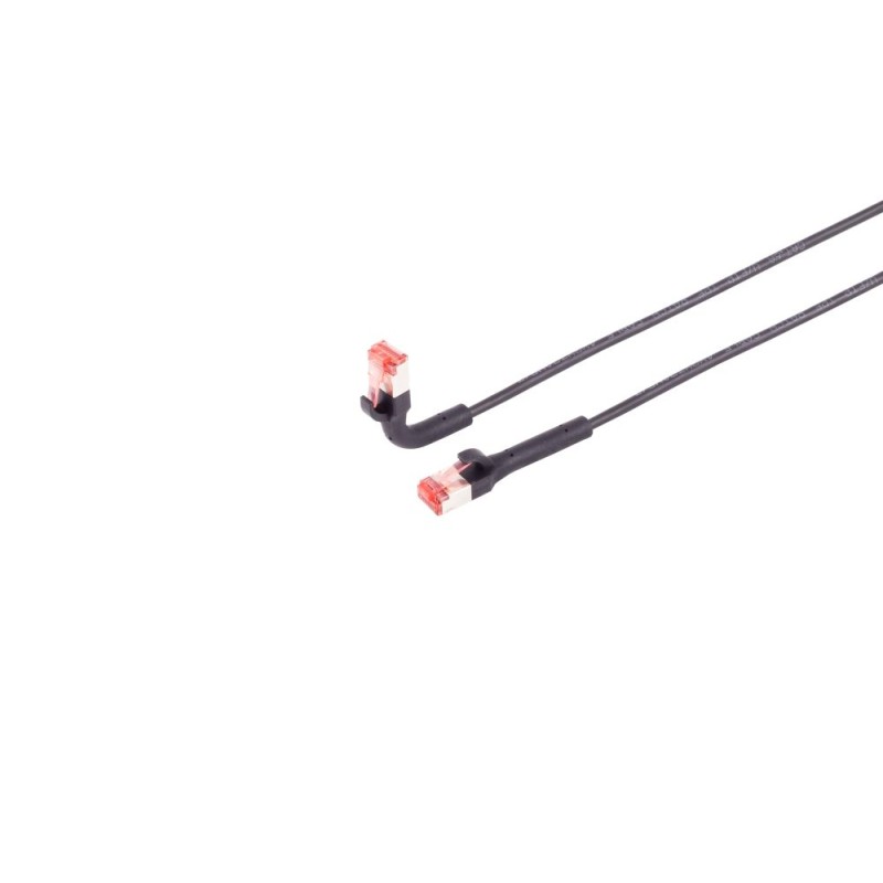 Patchkabel RJ45, CAT6A 500Mhz, 3m, schwarz, U-STP(U/FTP), TPE, biegbare Stecker 90Grade - 222655 - 1