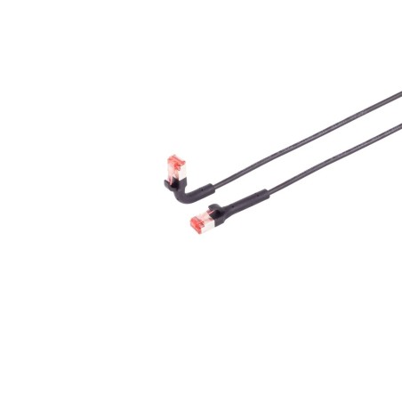 Patchkabel RJ45, CAT6A 500Mhz, 3m, schwarz, U-STP(U/FTP), TPE, biegbare Stecker 90Grade - 222655 - 1