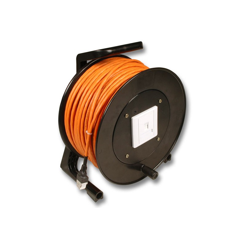 Cable reel, CAT6A, 50m, S-STP(S/FTP), with RJ45 sockets, - 61302 - 1