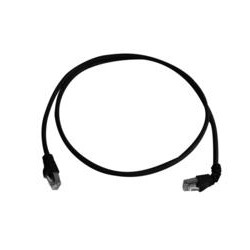 Telegärtner Patch Cable CAT6A, 1x90 degree twisted, 2m, Black, 500MHz, S-STP(S/FTP), halogen-free - 126659 - 1