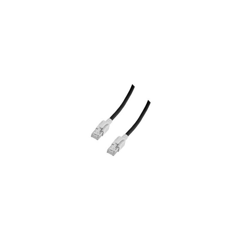 Patchkabel RJ45, VC LED, CAT6A 500Mhz, 2m, schwarz, LED in den Steckern! - 151501 - 1