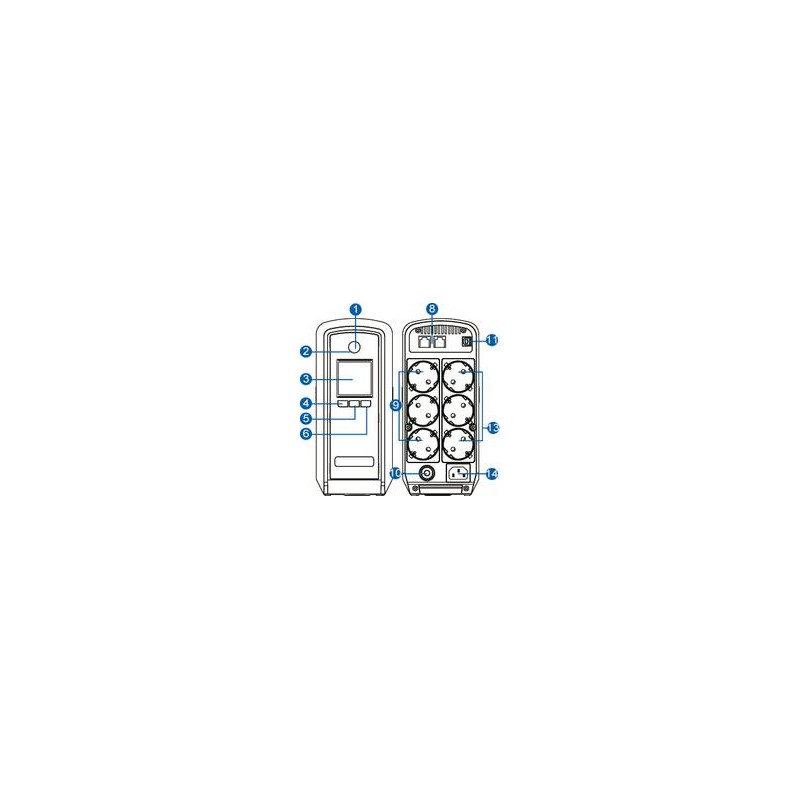CyberPower USV, PFC-Serie, 900VA/540W, Line-Interactive, USB, reiner Sinus, Schutzkontaktdosen, - 119423 - 1