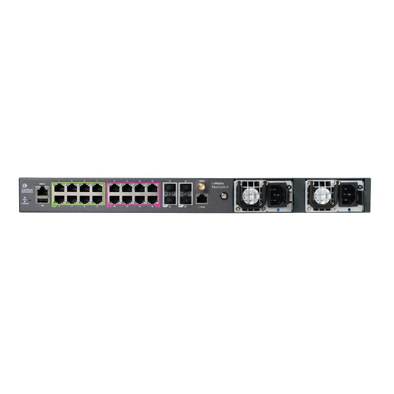 Cambium Networks cnMatrix TX 2020R-P - POE Switch 16 x 1 Gbps and 4 SFP+ redundant power supplies - 209191 - 2