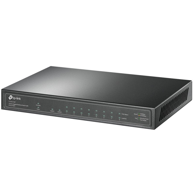 TP-Link - TL-SG1210P - 10-Port Gigabit Switch with 8-Port PoE+ - 209704 - 2