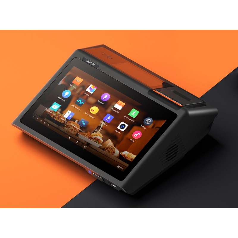 Sunmi d2 mini Touchsystem, 10.1" Widescreen Display, 4.3" Kundendisplay, 58mm Bondrucker, Android 8.1, NFC, microSD - 195965 - 1
