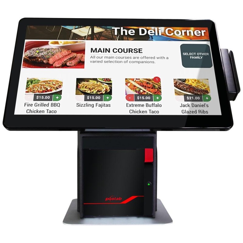 Poslab WP-8670 Android touch system 15.6", RK3368, 2GB/16GB, including integrated 80 mm receipt printer black - 206101 - 4