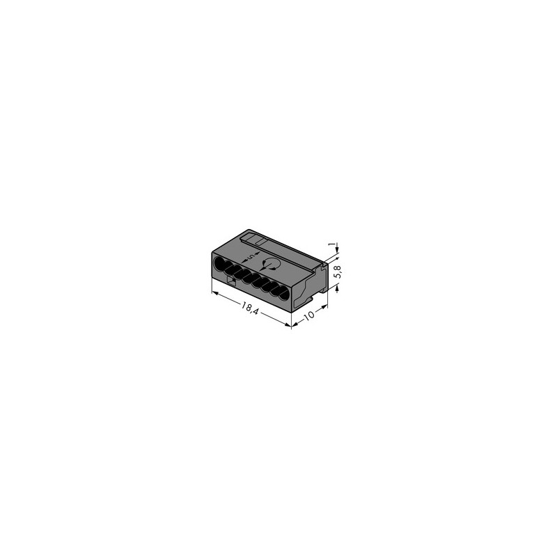 Wago Series 243- 8-conductor micro terminal (50 pieces) black - 140087 - 2