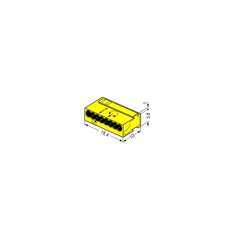 Wago Serie 243- 8-Leiter-Micro-Klemme (50 Stück) gelb - 140089 - 2
