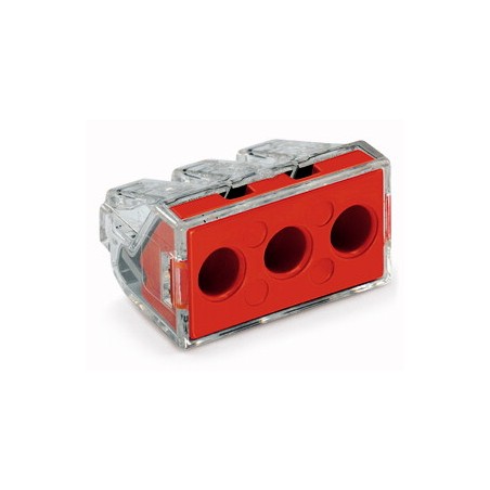 Wago Serie 773-173 - 3-Leiter-Klemme (50 Stück) transparent, Deckel rot - 152260 - 1