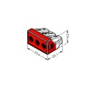Wago Serie 773-173 - 3-Leiter-Klemme (50 Stück) transparent, Deckel rot - 152260 - 2