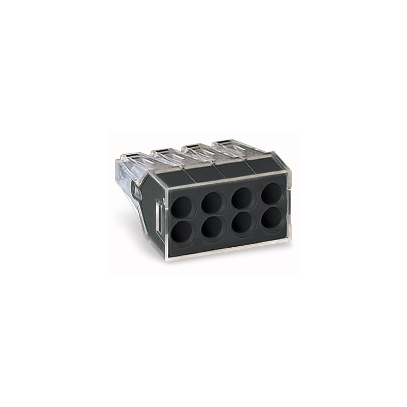 Wago Serie 773-108 - 8-Leiter-Klemme (50 Stück) transparent, Deckel dunkelgrau - 152261 - 1