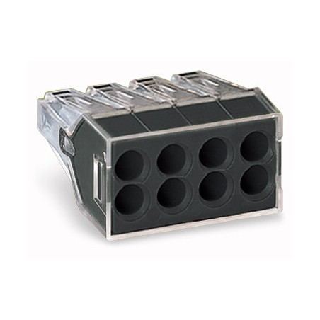 Wago Serie 773-108 - 8-Leiter-Klemme (50 Stück) transparent, Deckel dunkelgrau - 152261 - 1