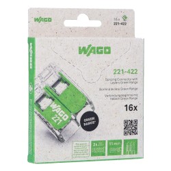 Wago Serie 221 - 2*4mm (16 Stück Retail) Green Range - 239960 - 1