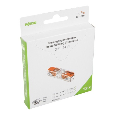 Wago Series 221 - Through-connector -2*4mm (12 pieces retail) - 240246 - 1