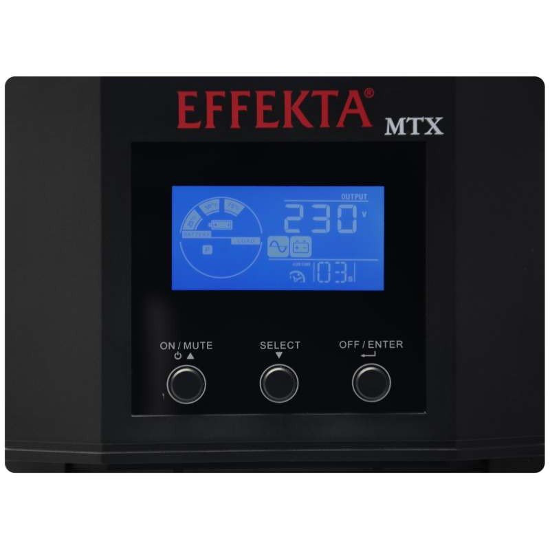 Effekta MTX Lineinteractive UPS, 2000VA, 5min, MTX2000, USB+RS232, Black, sine output, - 159665 - 2