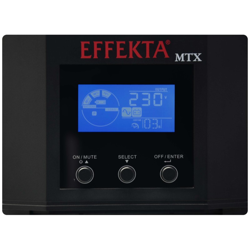 Effekta MTX-XL Line interactive UPS, 1100VA, 36min, MTX1100-36, USB+RS232, Black, sine output, - 159674 - 3