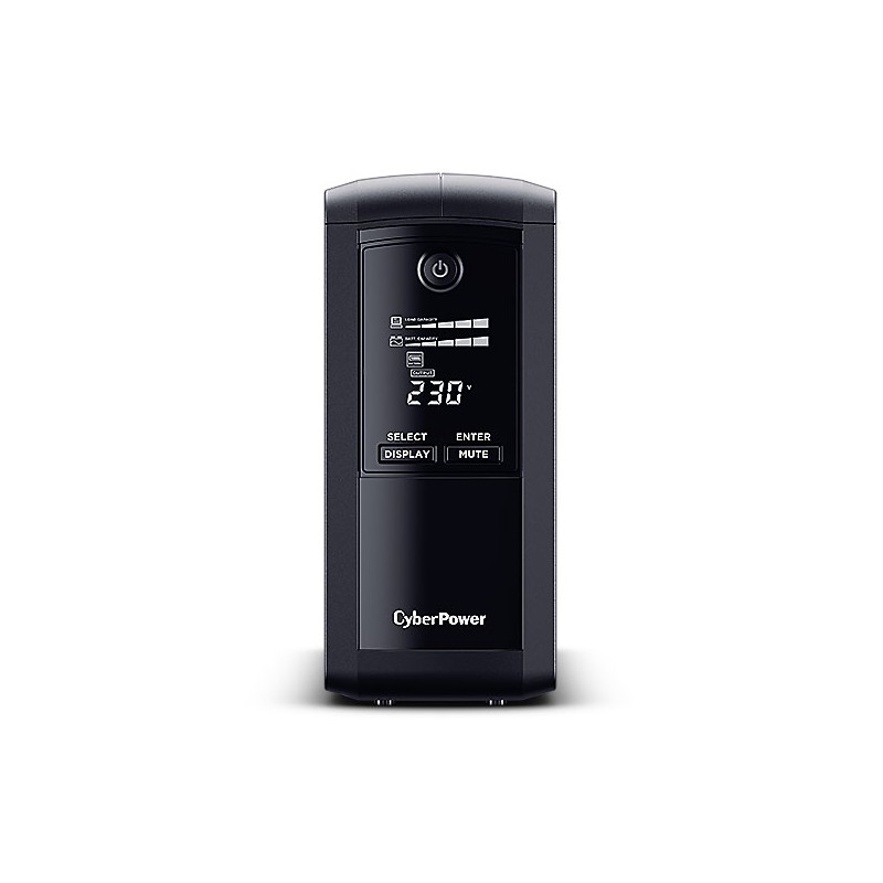 CyberPower USV, Value Pro-Serie, 700VA/390W, Line-Interactive, USB/RS232, LCD, CEE7-Schutzkontakt - 185683 - 1