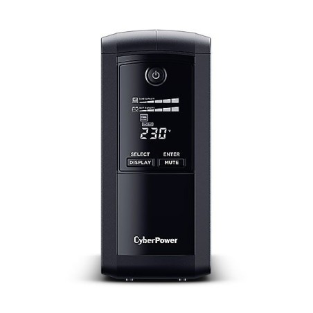 CyberPower USV, Value Pro-Serie, 1000VA/550W, Line-Interactive, USB/RS232, LCD, CEE7-Schutzkontakt - 185685 - 1