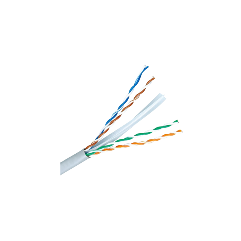 Halogen-free rigid UTP cable - Category 6E - OFC conductor, 99.9% copper purity - 305 meter roll - 5.5 mm diameter -