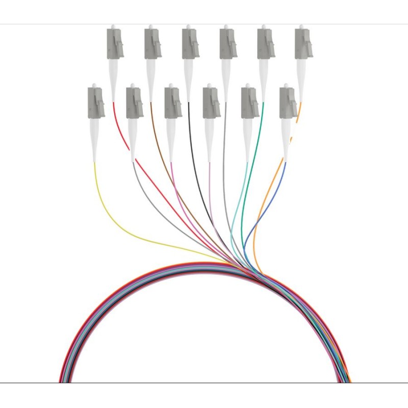 LWL-Pigtail-LC 50/125u,2mtr. OM2, 12-Pack, farbig - 62303 - 1