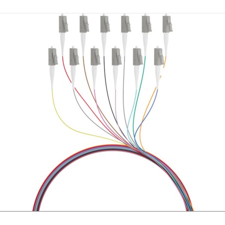 LWL-Pigtail-LC 50/125u,2mtr. OM2, 12-Pack, farbig - 62303 - 1