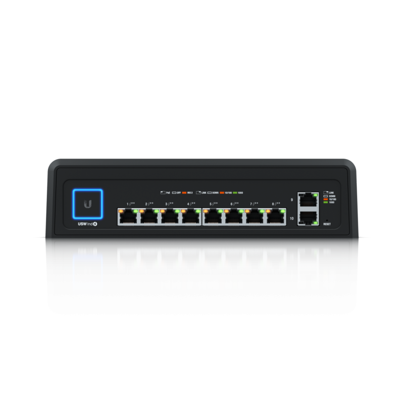 Ubiquiti UniFi Industrial / 10 Port / 450 W / 8xPoE++ / 2xRJ45 Gigabit / Lüfterlos / Switch USW-Industrial 178810 Ubiquiti 3 - A