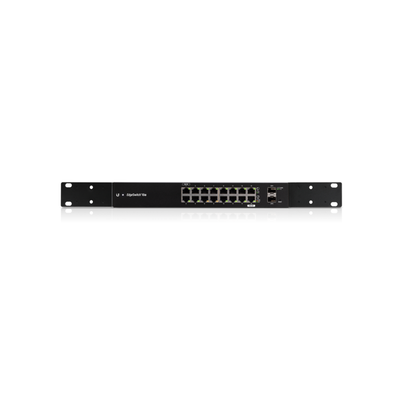 Ubiquiti EdgeSwitch 18 / 16 Gigabit RJ45 Ports / 2 SFP Ports / 1 POE Passthrough / ES-18X Ubiquiti - Artmar Electronic & Securit