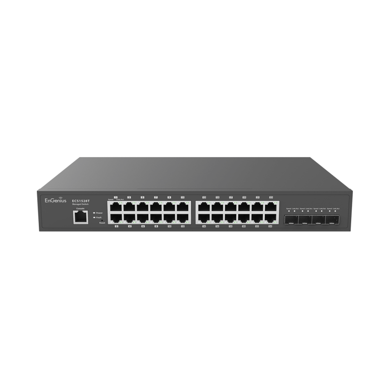 EnGenius Switch full managed 28 Port &bull 24x 1 GbE &bull 4x SFP &bull 13 &bull Lüfterlos &bull ECS1528T &bull EnGenius Cloud E