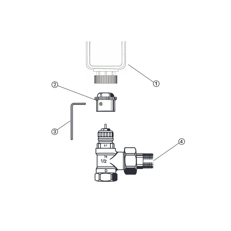 LUPUSEC - Heizkörperadapter für Danfoss RA-Ventile