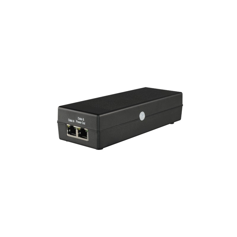 PoE-Injektor - Eingabe/Ausgabe RJ45 10/100/1000 Mbps - Leistung 30 W - Maximale Entfernung 100 m - PoE/PoE+ IEEE802.3af/at - Sta
