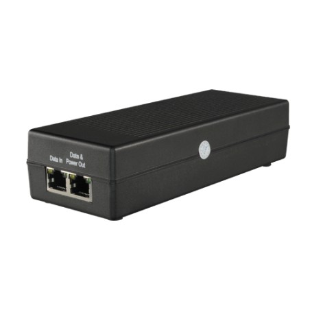 PoE-Injektor - Eingabe/Ausgabe RJ45 10/100/1000 Mbps - Leistung 30 W - Maximale Entfernung 100 m - PoE/PoE+ IEEE802.3af/at - Sta