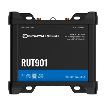 Teltonika Router 4G Industrial - 4 Ethernet ports RJ45 Fast Ethernet - Dual SIM 4G (LTE) Category 4 up to 150Mbps - 1x E - TK-RU