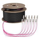 Fiber optic cable, trunk cable U-DQ(ZN)BH 8G 50/125, LC/LC OM4 180m