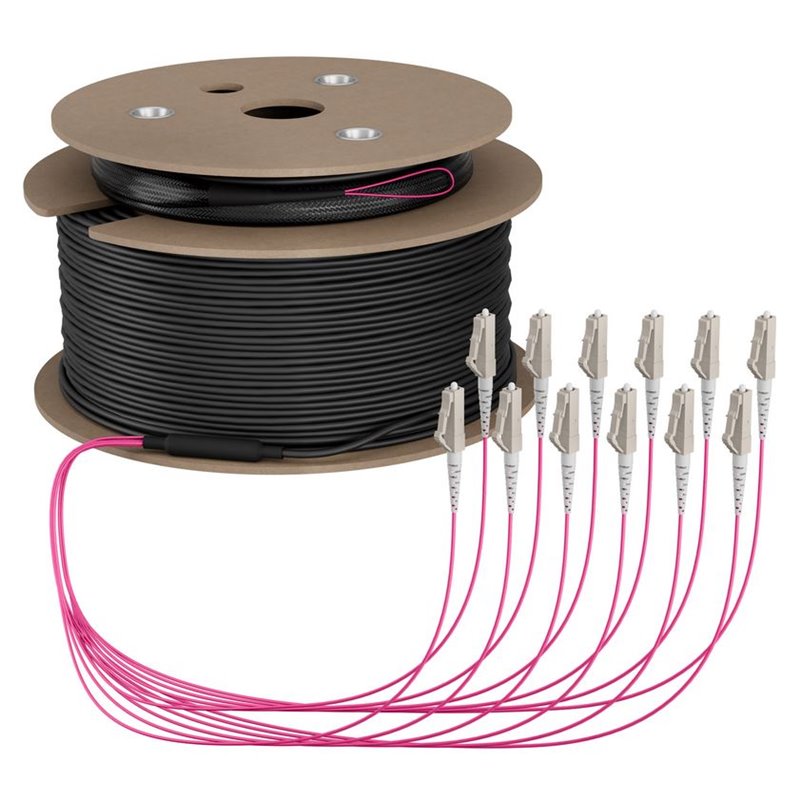 Fiber optic cable, trunk cable U-DQ(ZN)BH 8G 50/125, LC/LC OM4 180m