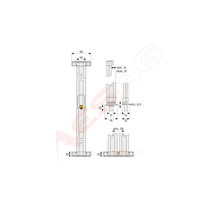 Secvest wireless window bar lock FOS 550 E - AL0145 (white)