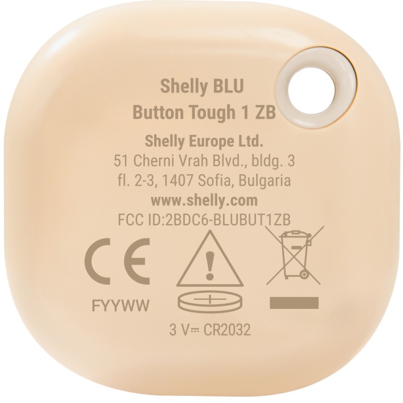 Shelly · Plug & Play · "Blu ZB Button Tough Mocha" · Schalter & Dimmer · Bluetooth · Zigbee · Batterie · Mocha - 252253 - 3