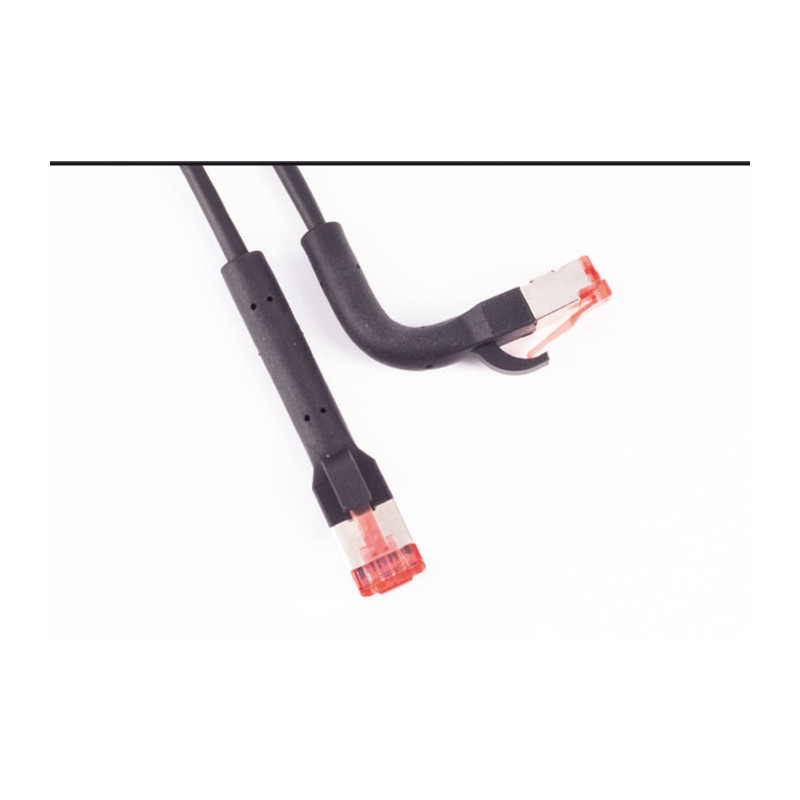 Patchkabel RJ45, CAT6A 500Mhz, 3m, schwarz U-STP(U/FTP) TPE, biegbare Stecker 90Grade, - 222655 - 6