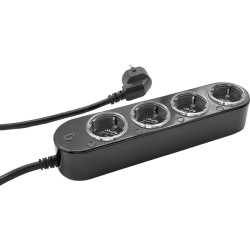 Shelly · Plug & Play "Power Strip 4 Gen4" · Smarte Steckdosenleiste · 4x 12A · Messfunktion · WLAN · Zigbee · Matter · BT · schw