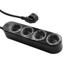 Shelly · Plug & Play "Power Strip 4 Gen4" · Smarte Steckdosenleiste · 4x 12A · Messfunktion · WLAN · Zigbee · Matter · BT · schw