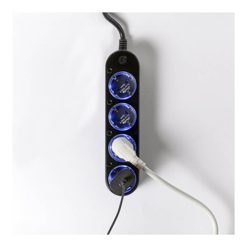 Shelly · Plug & Play "Power Strip 4 Gen4" · Smarte Steckdosenleiste · 4x 12A · Messfunktion · WLAN · Zigbee · Matter · BT · schw