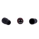 Industrielle Schnellkupplungen - Eingangsanschluss RJ45 - Ausgangsstecker RJ45 - UTP CAT 6 kompatibel - IP68 - Farbe schwarz - C