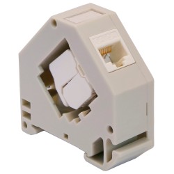 UTP-Kabelanschluss - Ausgangsstecker RJ45 - Kompatible UTP-Kategorie 6A - Einfache Installation ohne Werkzeuge - Montage in DIN-