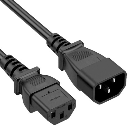 Stromversorgungskabel - Für CPU - Verbindung C13 zu C14 - 250VAC / 10A - 200cm lang - AC-C14-C13 - 1