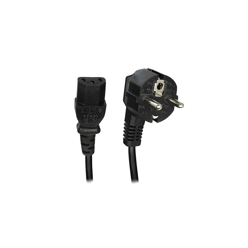 Kabel to Stecker - Stecker QT3 - Kompatibel mit Steckern des Typs F - 250VAC / 16A MAX - 140cm lang - AC-EU-C14F - 1