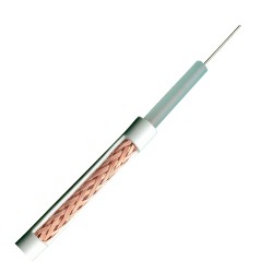 Koaxialkabel RG59 - Video - Rolle von 100 Metern - Gehäuse, Farbe weiß - Außendurchmesser 6.0 mm - Geringe Verluste - RG59-100B 