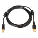 USB-Kabel 2.0 - Für Drucker - Stecker Typ A/M-B/M - Länge 5,0 m - Hohe Qualität (28AWG+22AWG - Farbe schwarz - USB1-5-P - 1