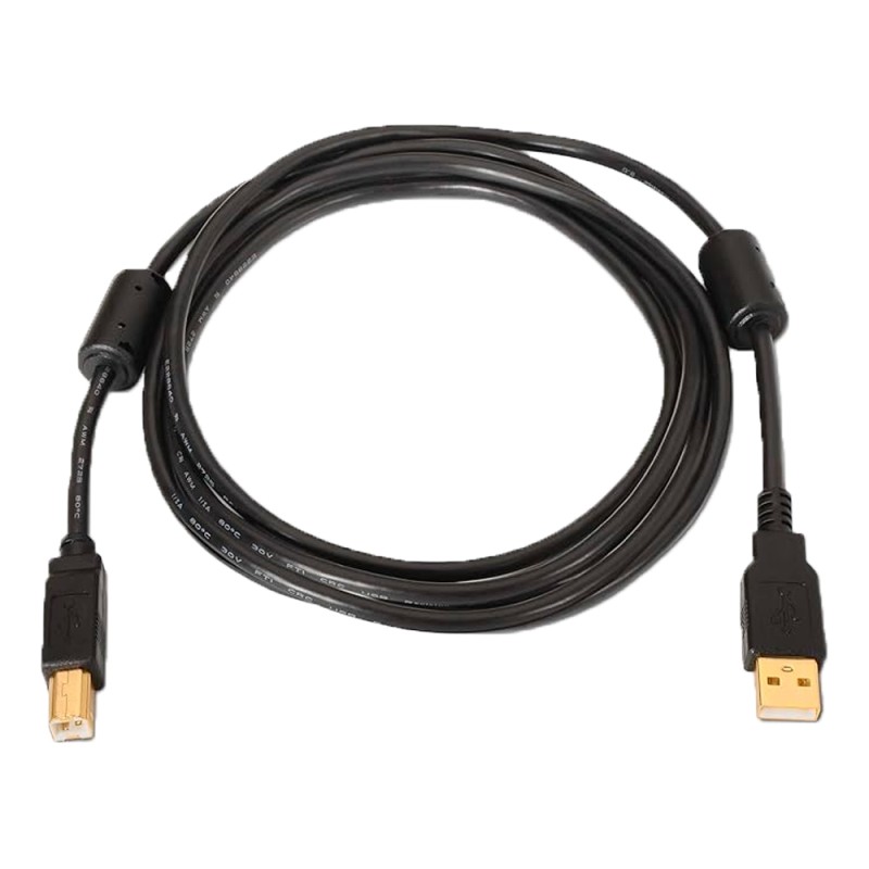 USB-Kabel 2.0 - Für Drucker - Stecker Typ A/M-B/M - Länge 5,0 m - Hohe Qualität (28AWG+22AWG - Farbe schwarz - USB1-5-P - 1