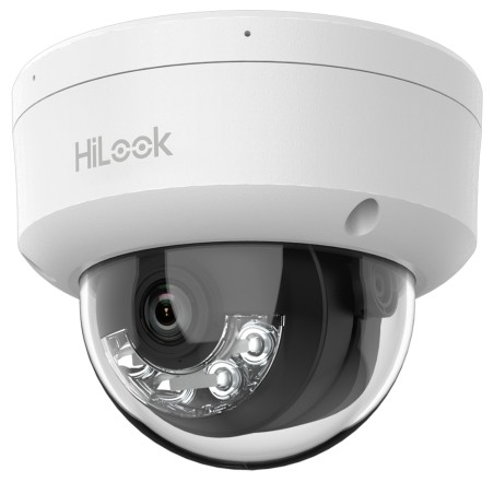 HiLook - IP-Dome-Kamera - Auflösung 4 Megapixel (2560x1440) - Linse 2.8 mm | Integriertes Mikrofon - Hybridlicht 20 m | PoE IEEE